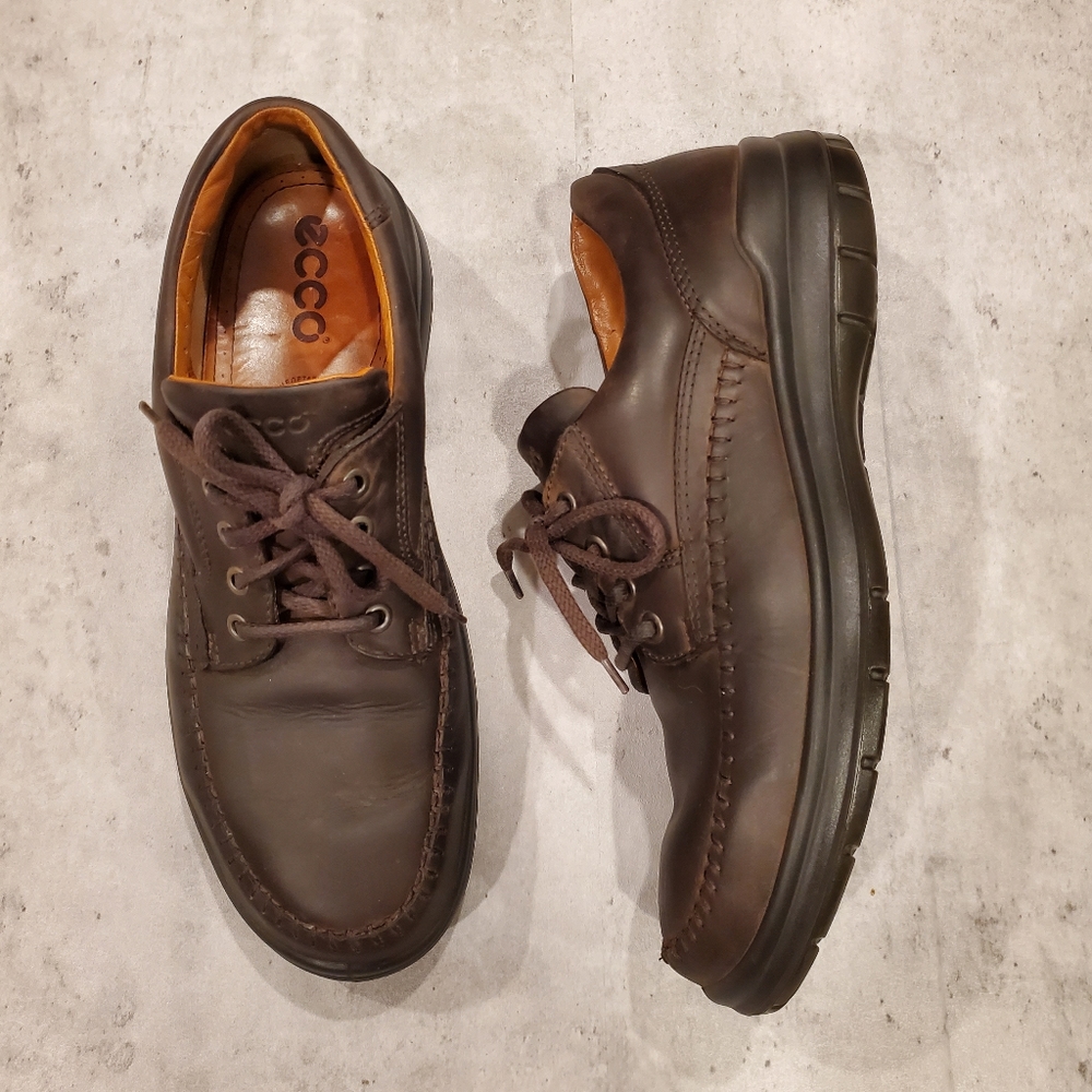 Ecco Vegetable Tanned Laceup Leather Shoes Men's Size 11